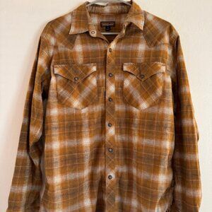 Patagonia Men’s Hemp Blend Western Workwear Shirt | Size Small | Brown Plaid